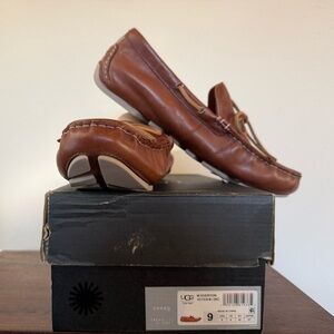 UGG Men's Tan Leather Slip-Ons